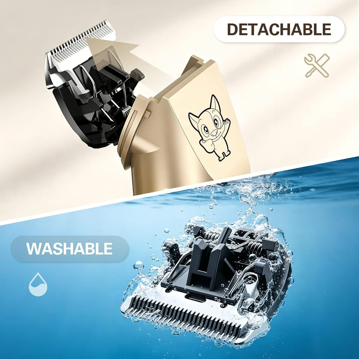 Highdas Dog Clippers for Grooming Low Noise - Red - image 3