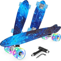 BELEEV 22 inch Skateboards for Kids - Galaxy Blue