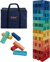 GOTHINK Giant Tumble Tower Game - Colorful / XL- Up to 5.5FT