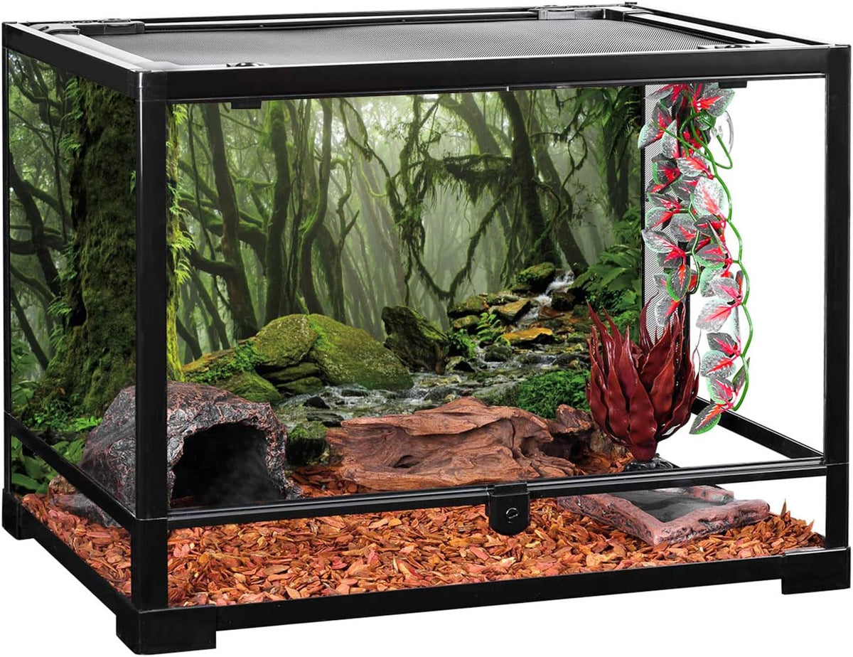 36x20 in Terrarium Backdrop Foggy Forest Stream Reptile Habitat - 24x12in/60x30cm - image 4