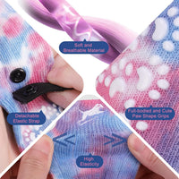 Anti Slip Dog Socks to Prevent Licking Paws - Small (4 Count) / Blue and Pink - image 4