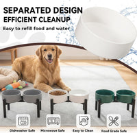 Raised Ceramic Dog Bowl Set with Stand - Dark Gray / 2 Bowls - 7.5 Cups Each - image 4
