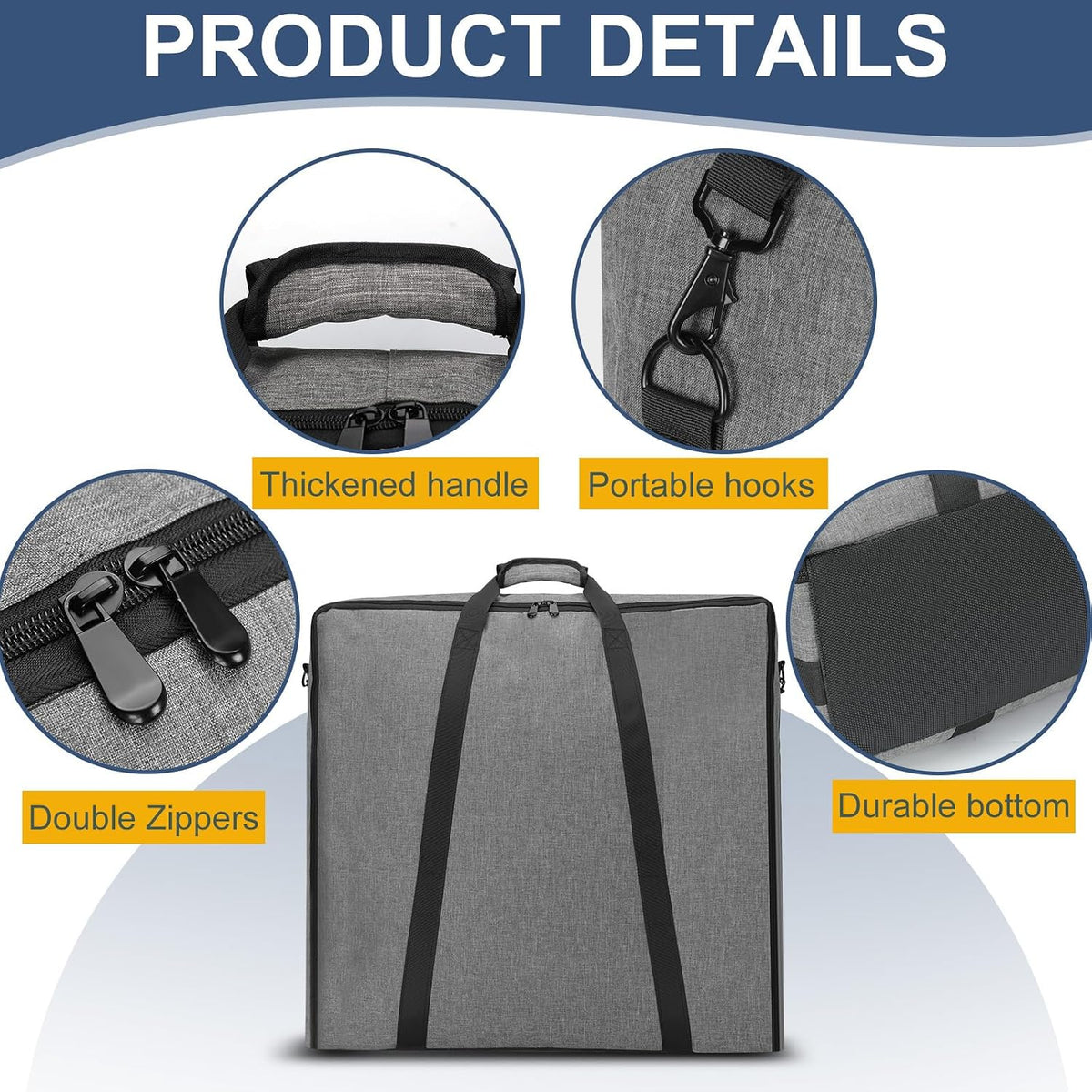24" Dog Fence Storage Bag for Camping & RV Trips Comfortable Carry – Essentials for Dogs - Grey / 25"×7"×25" - image 4