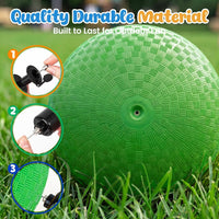 LovesTown 8.5 inch green playground ball with waffle texture and hand pump - view 13