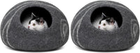 Cat Cave, New Zealand Wool Bed for Indoor Cats - Grey / Large (Pack of 2)