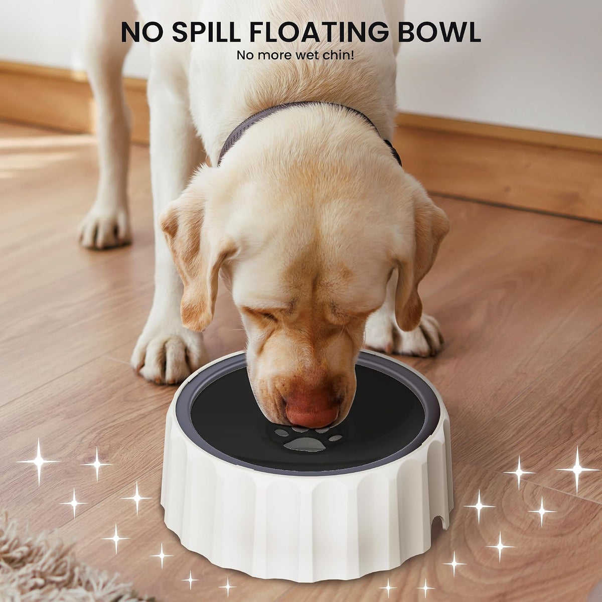 9.1" X 3.5" Dog Water Bowl No Spill 70oz/2L Large Capacity Dispenser - Black - image 4