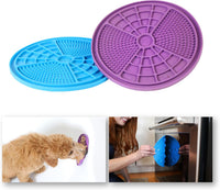 Hyper Pet IQ Treat Lick Mat for Dogs & Cats - Suction Lick Mat 2pk / Blue/Purple