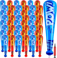 WILLBOND 18 pack 17 inch inflatable baseball bats in red, pink, blue and light blue with pump - view 4