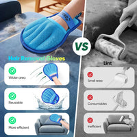 Pet Hair Removal Glove for Cat & Dog - Blue-2Pack - image 3