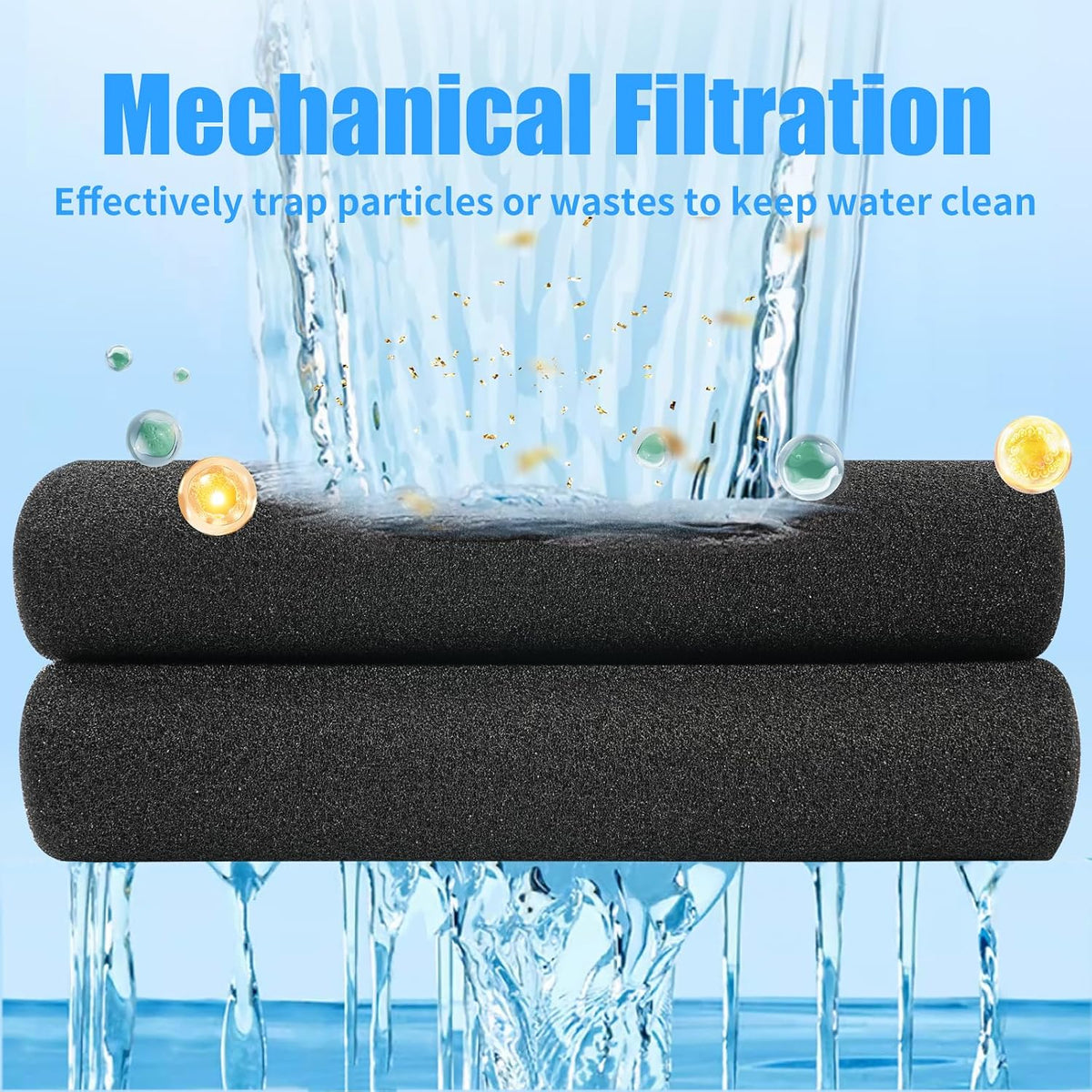 AQUANEAT Aquarium Bio Sponge Filter Media Pad 36" x 12" x 1" / 72" x - 72" x 12" x 1" (Pack of 3) - image 3