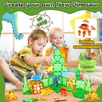 Dinosaur Toys Magnetic Tiles 3D Movable Dinos for Kids 3-5-7 - image 4
