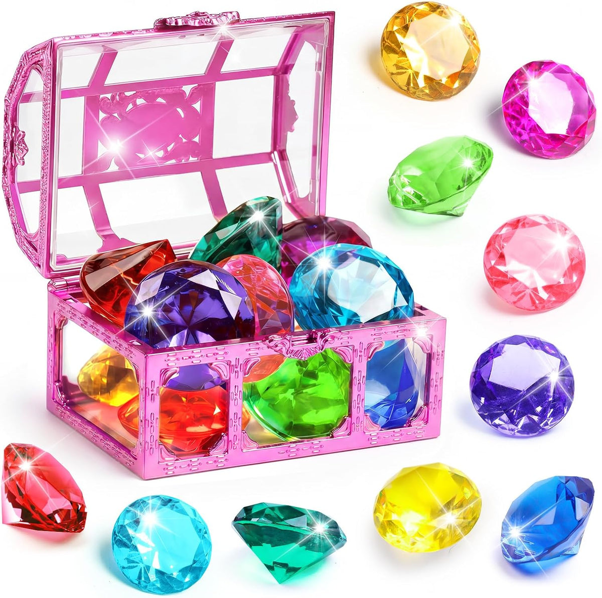 DISHIO Diving Gem Pool Toy 10PCS Big Colorful Diamond Diving Toy - 10pcs Purple