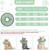 Lightweight Cat Cone Collar Soft, Soft Comfortable Cat Recovery Collar After Surgery, Elizabethan E Collar for Cats, Cone for Cats to Stop Licking (Mint Green, Medium)