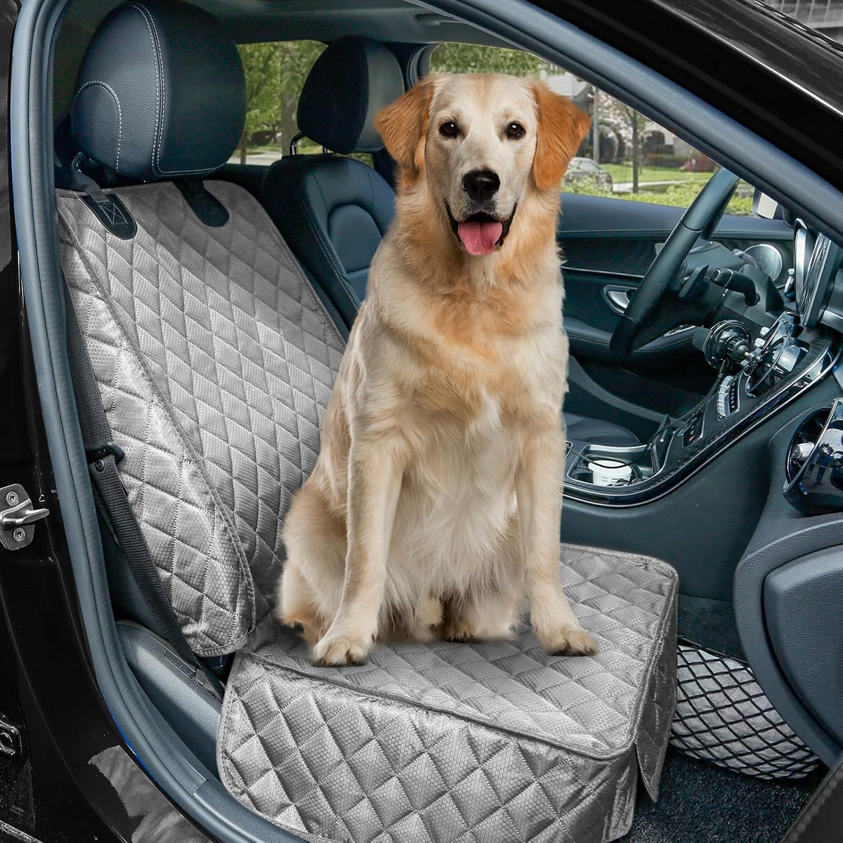 Waterproof Front Seat Car Cover - gray - image 4