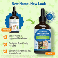 Pet Wellbeing Sneeze Ease for Cats - Occasional Sneezing, Seasonal Allergies, Nose and Eye Discomfort, Eyebright, Nettles - Veterinarian-Formulated Herbal Supplement 4 oz (118 ml)