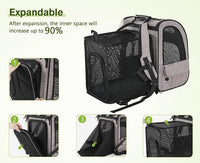 Pecute Pet Carrier Backpack, Dog Carrier Backpack, Expandable with Breathable Mesh for Small Dogs Cats Puppies, Pet Backpack Bag for Hiking Travel Camping Outdoor Hold Pets Up to 17 Lbs