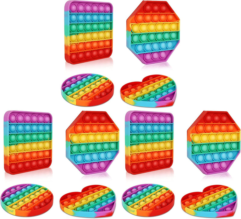 Multipurpose 4 Pack Rainbow Pop it Fidget Toy - Small (Pack of 3)