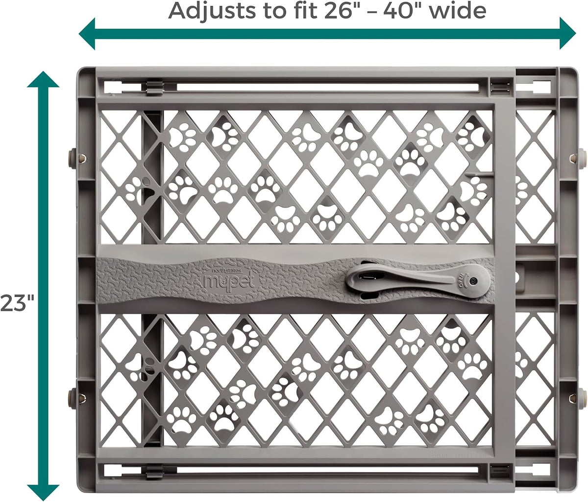 MYPET Paws Portable Pet Gate: 26-40" Wide Expandable - Fieldstone - image 4