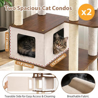 Modern Cat Tree, 76'' Tall Cat Tower, 3 Big Platform GCT103WB - Walnut / 75.98 inches - image 3