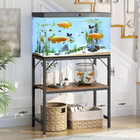 MAHANCRIS 20 Gallon Fish Tank Stand - Rustic Brown / 20 Gallon