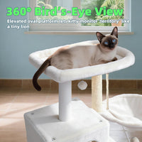 Cat Tree with Cat Condo and Hammock - Beige / 35" - image 4