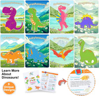 JOTIKO 12-pack dinosaur party favors with wooden keychains, paints and brushes - view 4