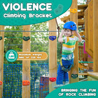 CMOOD 25 rock climbing holds for kids in 5 colors with knotted rope and bolts - view 2