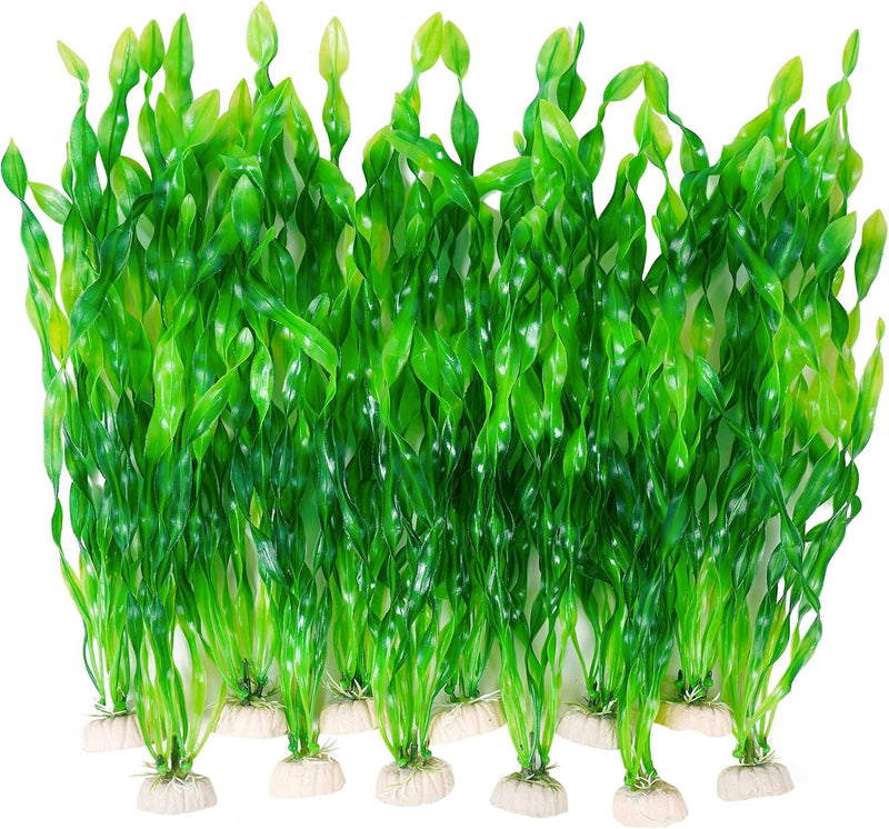 Ameliade 12 PCS Aquarium Artificial Soft Plastic Seaweed Plants Decor – Essentials for Fish