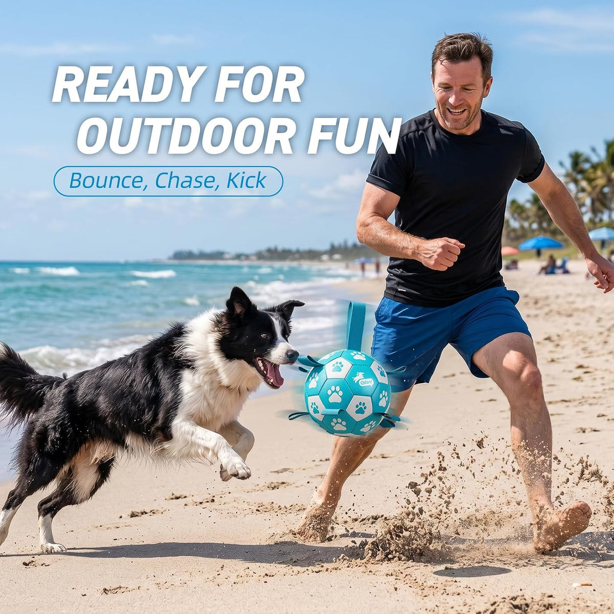 QDAN Dog Balls, Outdoor Dog Toys - Large Size 3 / Light Blue - image 4