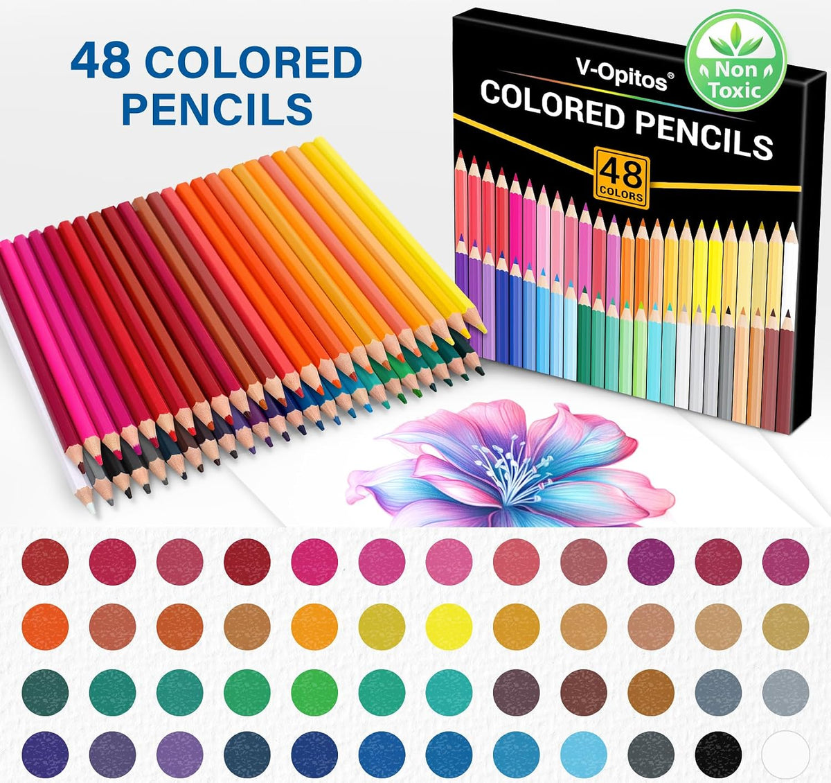 V-Opitos 48 Pack Colored Pencils Set - image 2