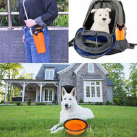 Dog Travel Water Bottle Collapsible Bowls - Orange - image 2