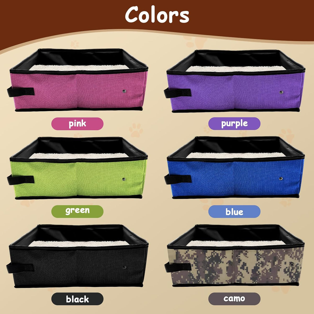 Foldable Travel Litter Box for Cats - Green - image 3