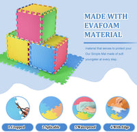 Nuanchu 60 PCS Kids Foam Puzzle Mat, Cream - Green, Blue, Yellow, Red - image 2