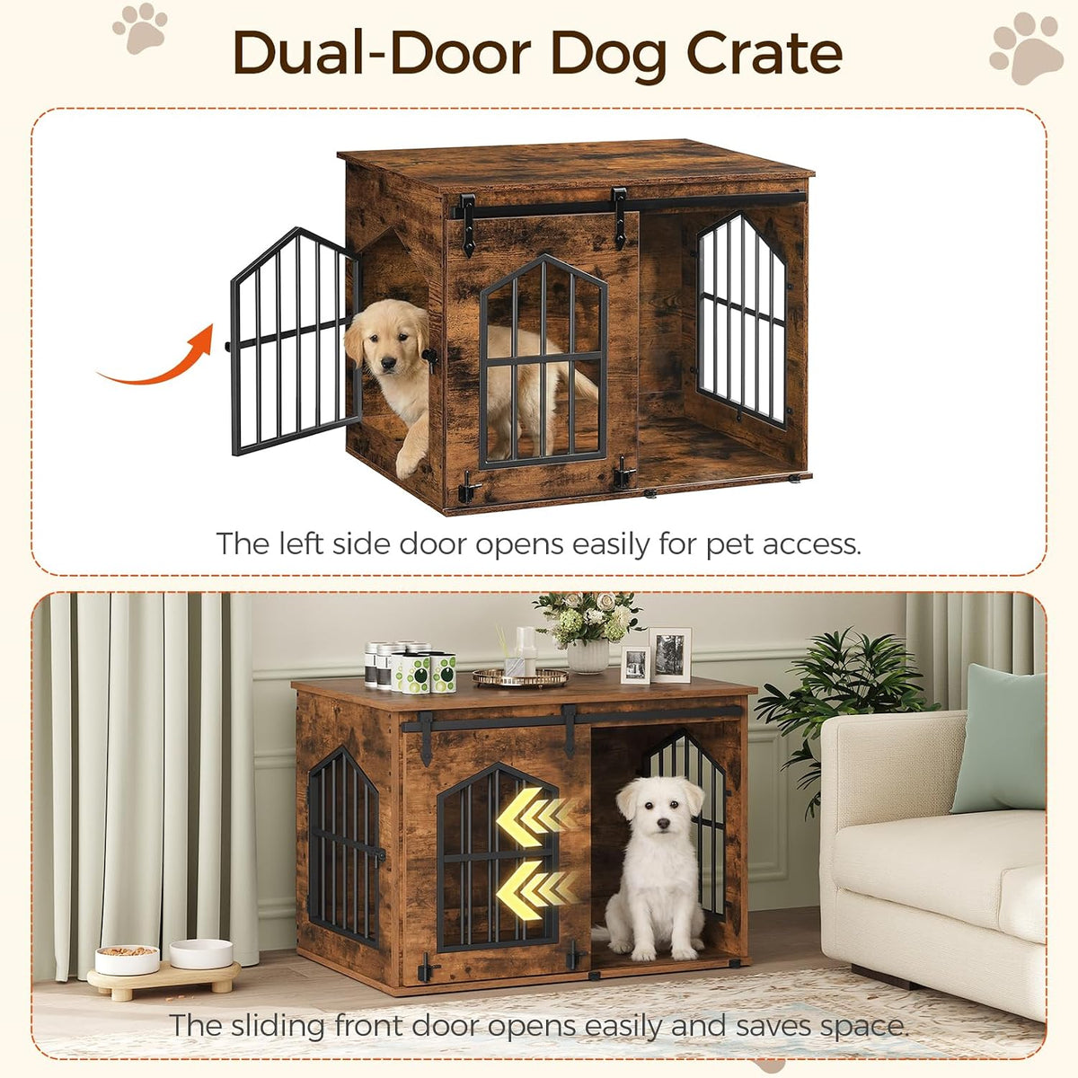 MAHANCRIS Dog Crate Furniture - Rustic Brown - image 3