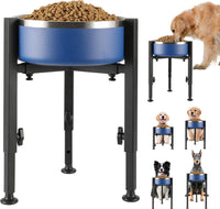 PROERR Single Dog Bowl Stand - Adjustable Wide 7"-11" Height: 8.5"-14.5"