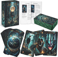 Tarot Cards Deck for Beginners with Guide Book Pretty Unique 400GSM - Green