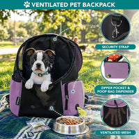 PetAmi Dog Carrier Backpack, Hands Free Front Pet Carrier - Purple / 16.5"L x 10.0"W x 17.0"H - image 4