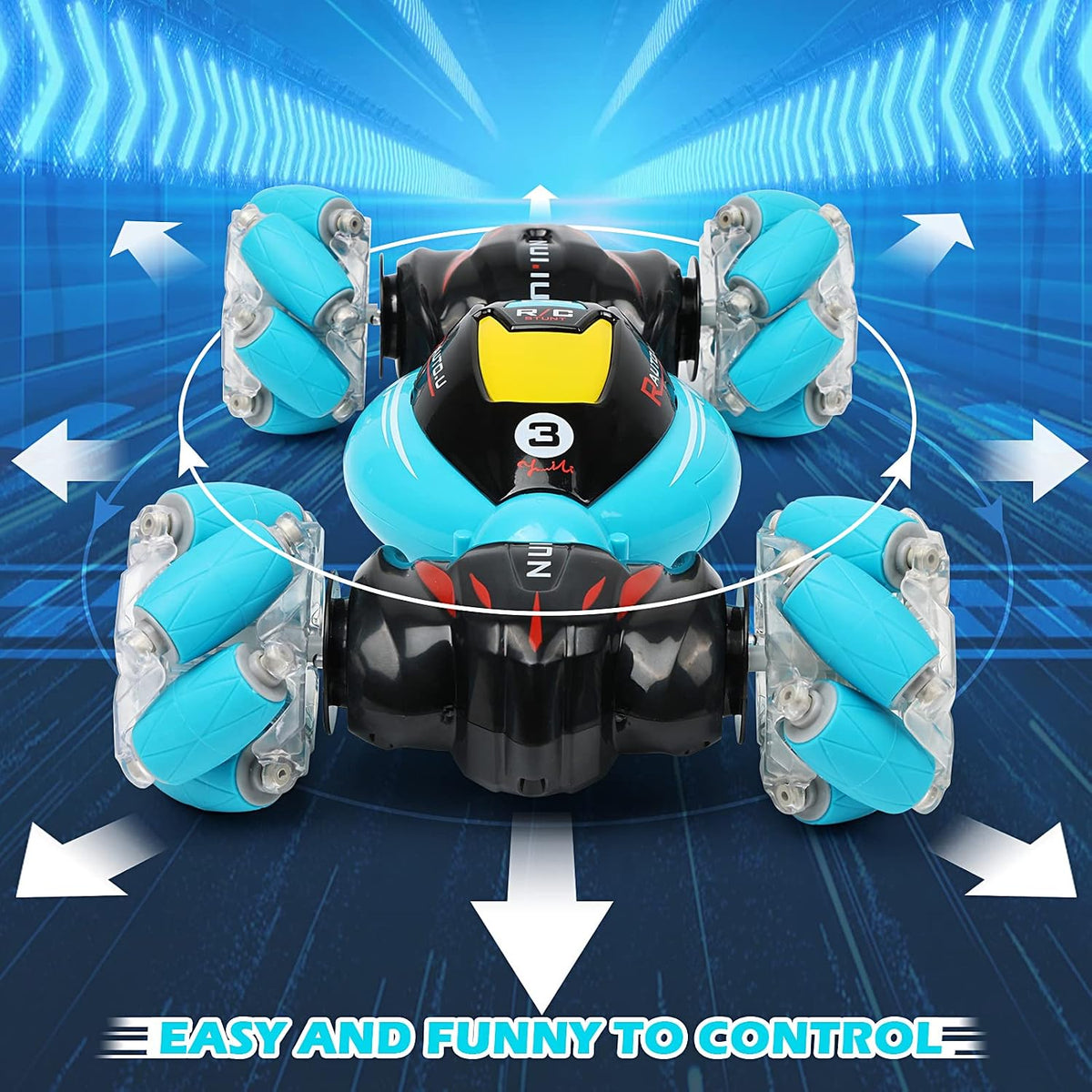 DDAI Remote Control Excavator Toys for 4 5+ Year Old Boys and Kids - Remote Control Stunt Car / Large - image 4