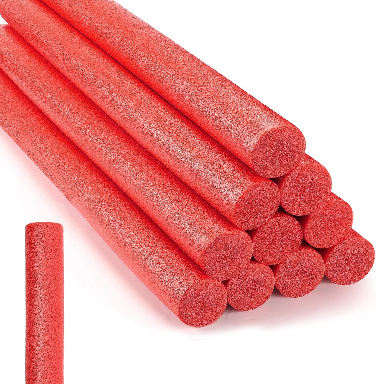Kathfly 12 pack solid foam pool noodles, 1.5 x 35 inch, white