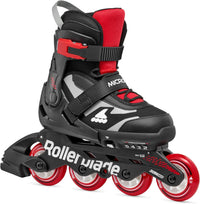 Rollerblade Microblade adjustable kids inline skate in black and red - view 2