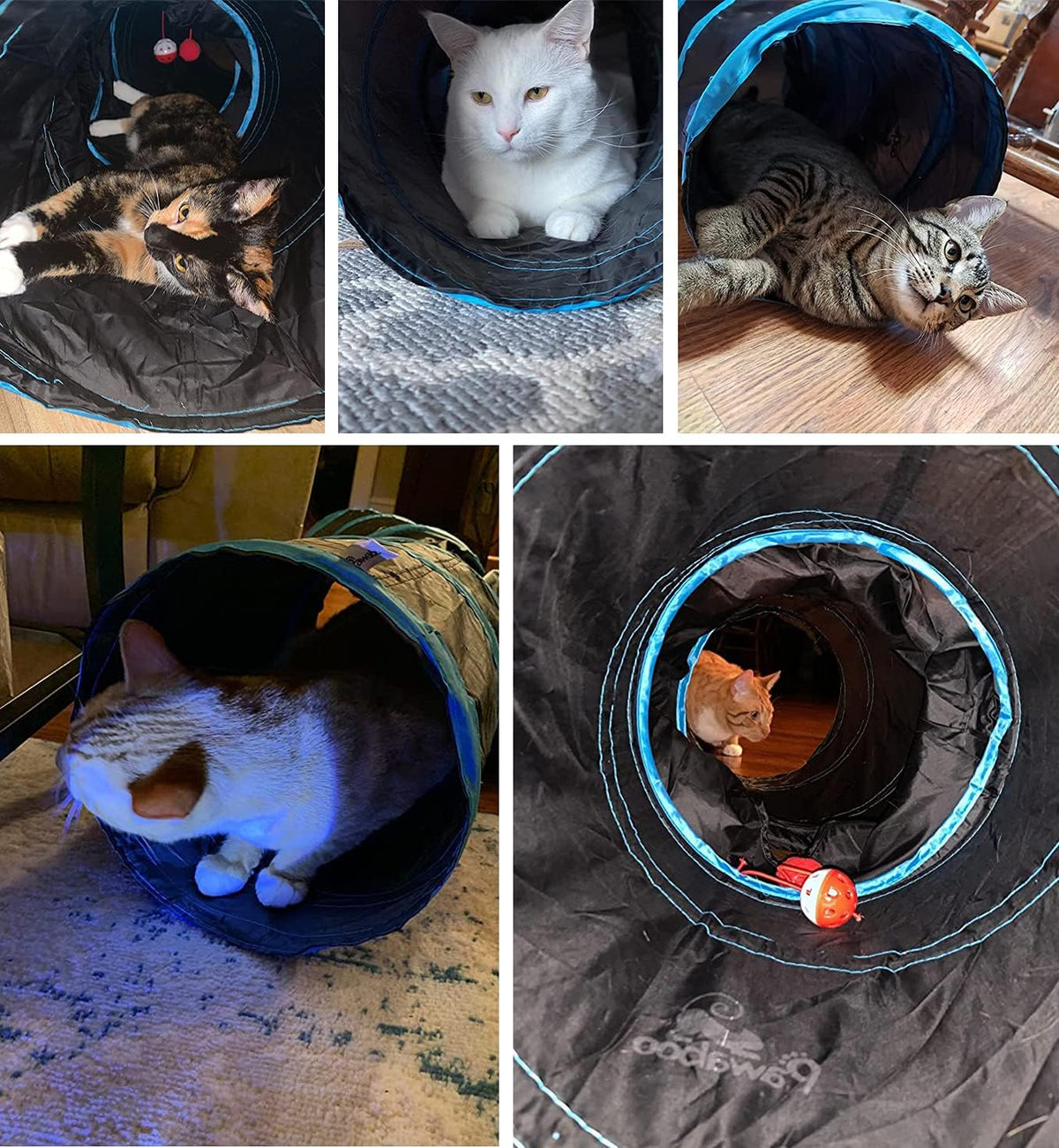 Pawaboo Cat Tunnel, Cat Tunnels for Indoor Cats - Blue / S Way - image 2