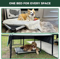 FXW TitanNest Chew-Proof Elevated Dog Bed, Raised Cot for Indoor/Outdoor/Camping Use, Durable & Waterproof Cooling Pet Bed for Medium Dogs, 42.0" L x 27.0" W x 5.0" H, Black