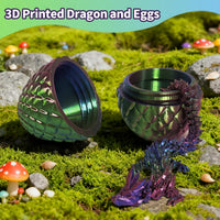 Zobetro 3D Printed Dragon Easter Basket Stuffers Surprise Egg - Yellow&green - image 2
