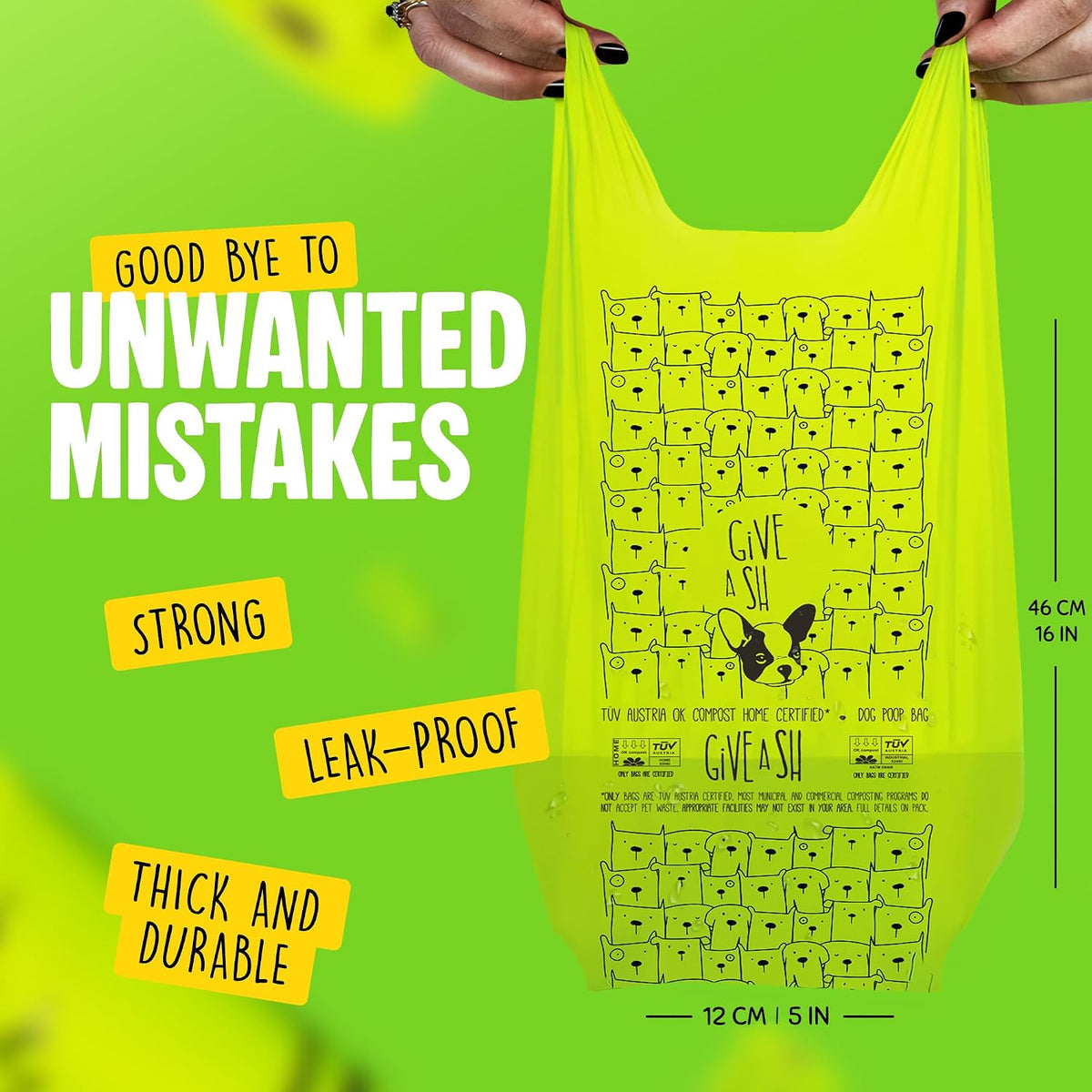 Dog Poop Bags with Handles - 1 Count (Pack of 120) / Long - image 2