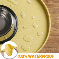 Hubulk 100% Waterproof Silicone Pet Feeding Mat with Raised Edge - Yellow / 24"L x 16"W - image 4