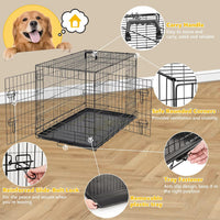 Extra Large Dog Crate 48 Inch Double Door Pet Cage Kennel – Essentials for Dogs - 36.6"L x 22.6"W x 24.2"H / 1P / Double Door - image 2