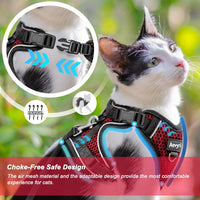 Cat Harness, Cat Harness and Leash for Walking - Honeycomb Red / S(4-6lb) - image 2