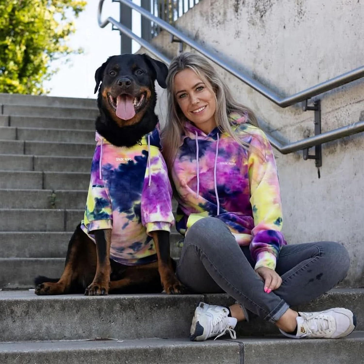 Spark Paws Human Hoodie, Matching Dog and Owner Clothes - X-Large / Berry Lemonade - image 4