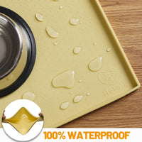 Hubulk Dog Feeding Mat,100% Waterproof Food Grade Silicone Pet Food and Water Bowl - Yellow / 24"l X 16"w - image 4