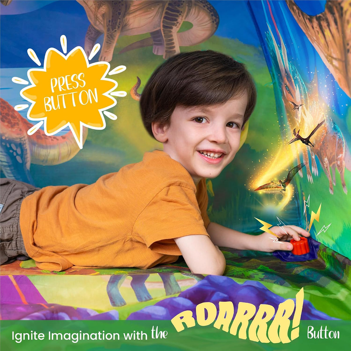 W&O Dino Super Dome with Roar Button, Dino Toys & LED Lights – Fun for Kids & Family - Sunny Barn - image 2